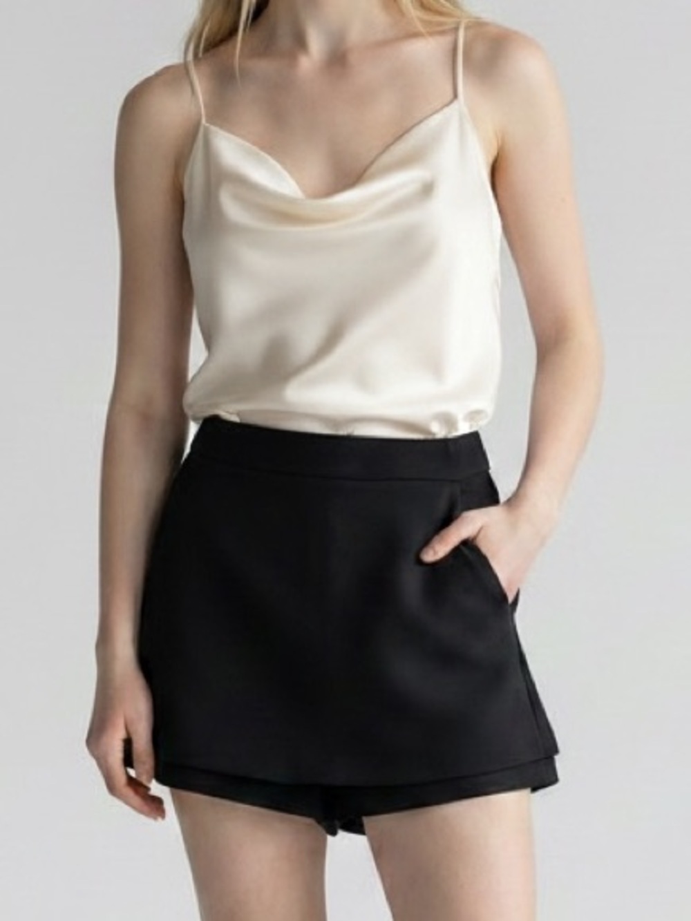 Maje Black Flared Mini Skirt Skort Size 36 US Small Lined Preppy Quiet Luxury